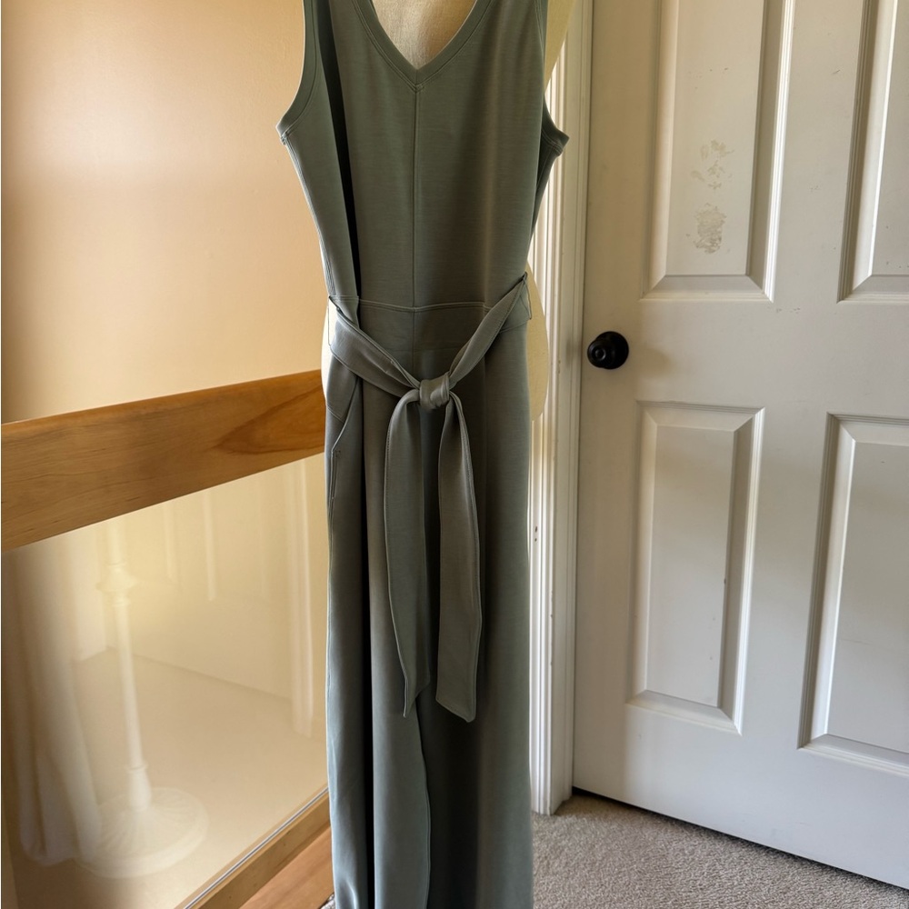 Lululemon Athletica Green V-Neck Jumpsuit